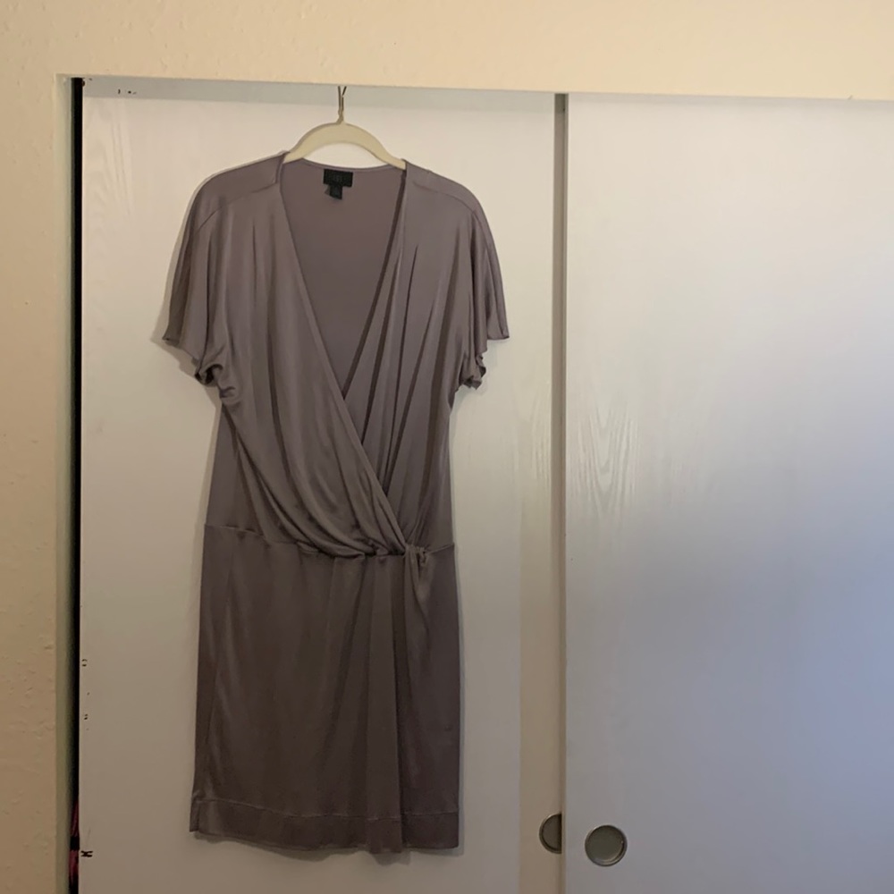 Banana republic stretch silky silver dress.Worn once for a partyVery flattering